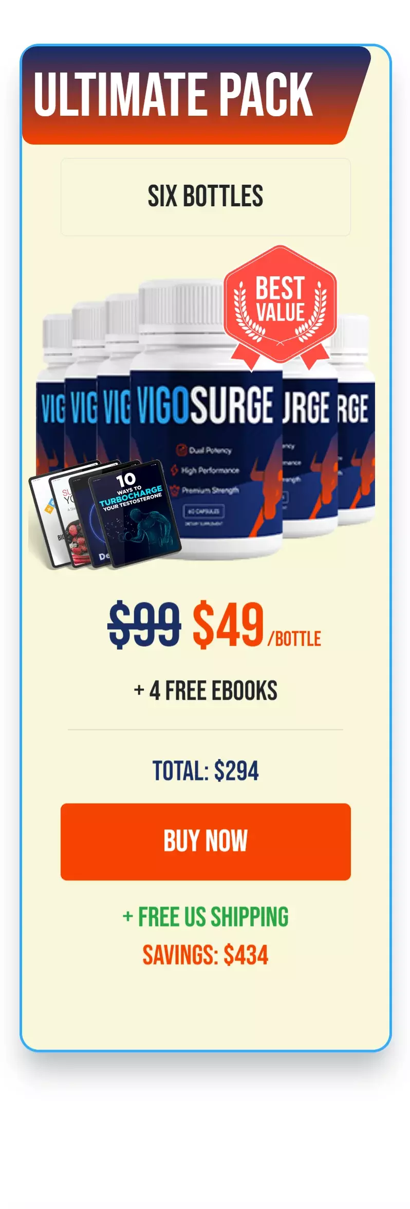 VigoSurge™ 6 bottles pricing